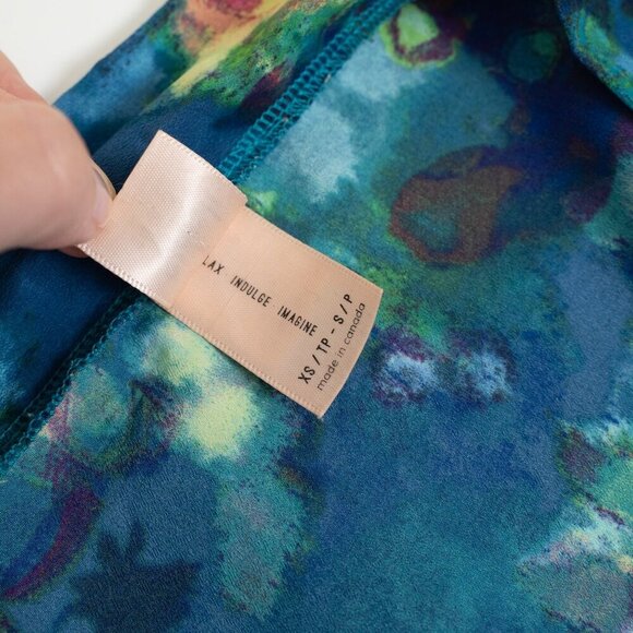 ✨ Smash + Tess Kimono Robe Crepe Kimonette Duster Blue Print Floral - Picture 11 of 15